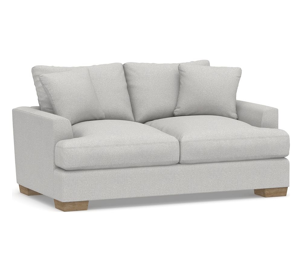 Sullivan Fin Arm Upholstered Deep Seat Loveseat 72", Down Blend Wrapped Cushions, Park Weave Ash - Image 0