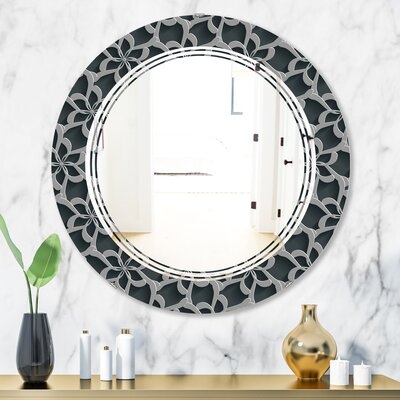 Triple C Floral 3D Background Traditional Wall Mirror - Image 0