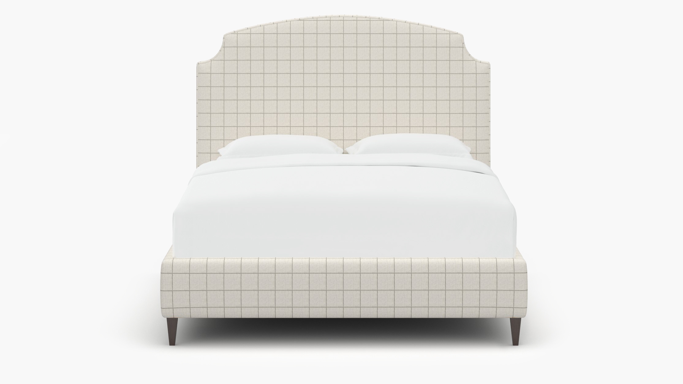 Cove Bed, Coal Windowpane, Espresso Square Tapered Leg, King - Image 0