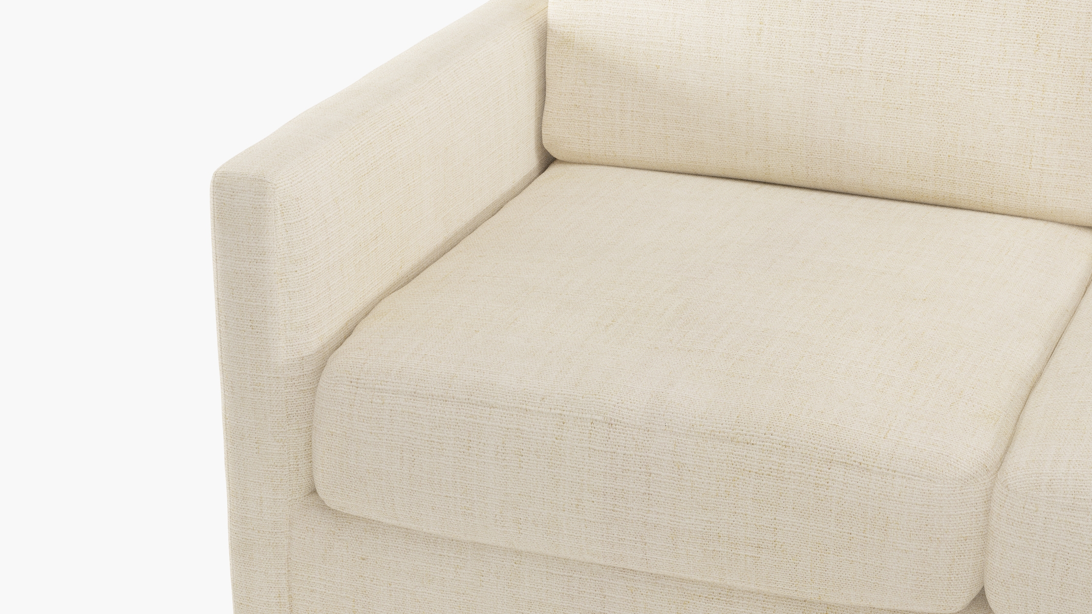 Modern Sofa, Talc Everyday Linen, Brass - Image 5