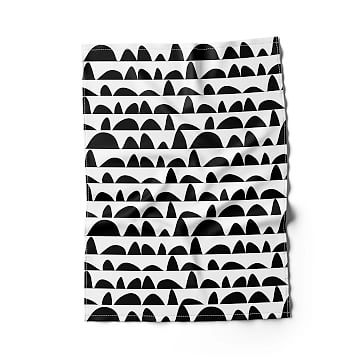 Rochelle Porter Design Oga Tea Towel, Linen & Cotton Canvas, Black & White, 25.5"x17.5" - Image 1