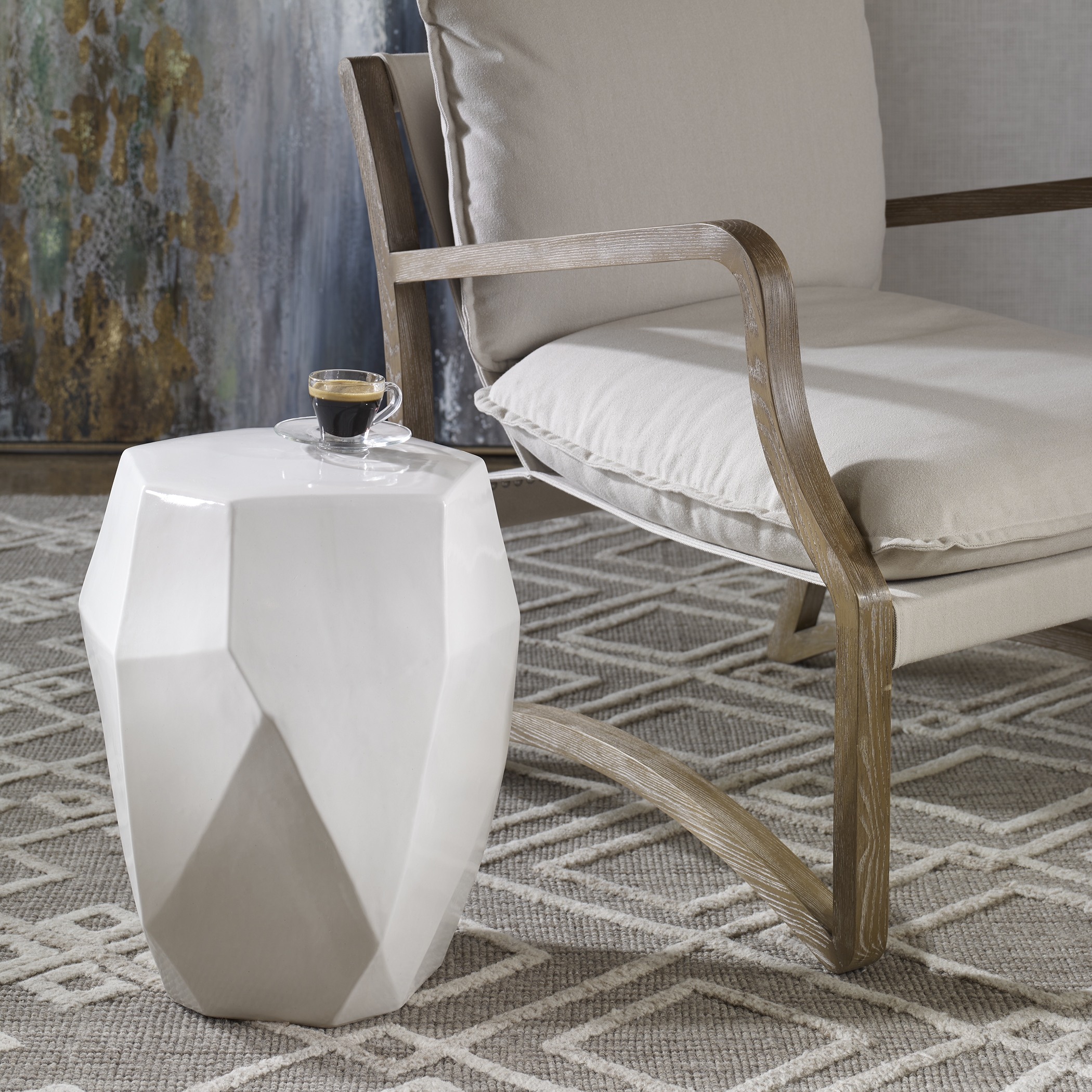 Maquette White Garden Stool - Image 0