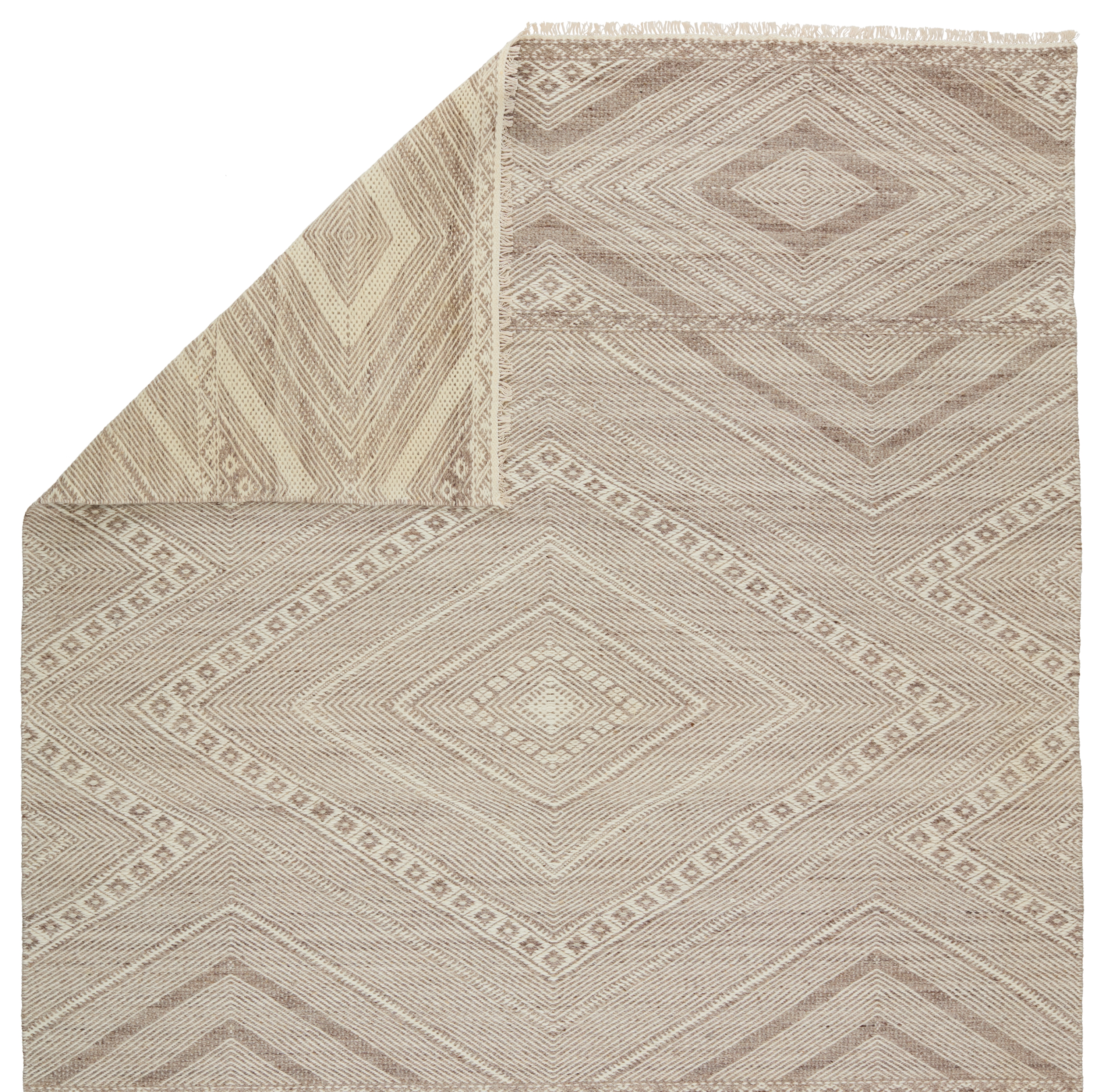 Suriya Handmade Tribal Taupe/ Cream Area Rug (8'X10') - Image 2