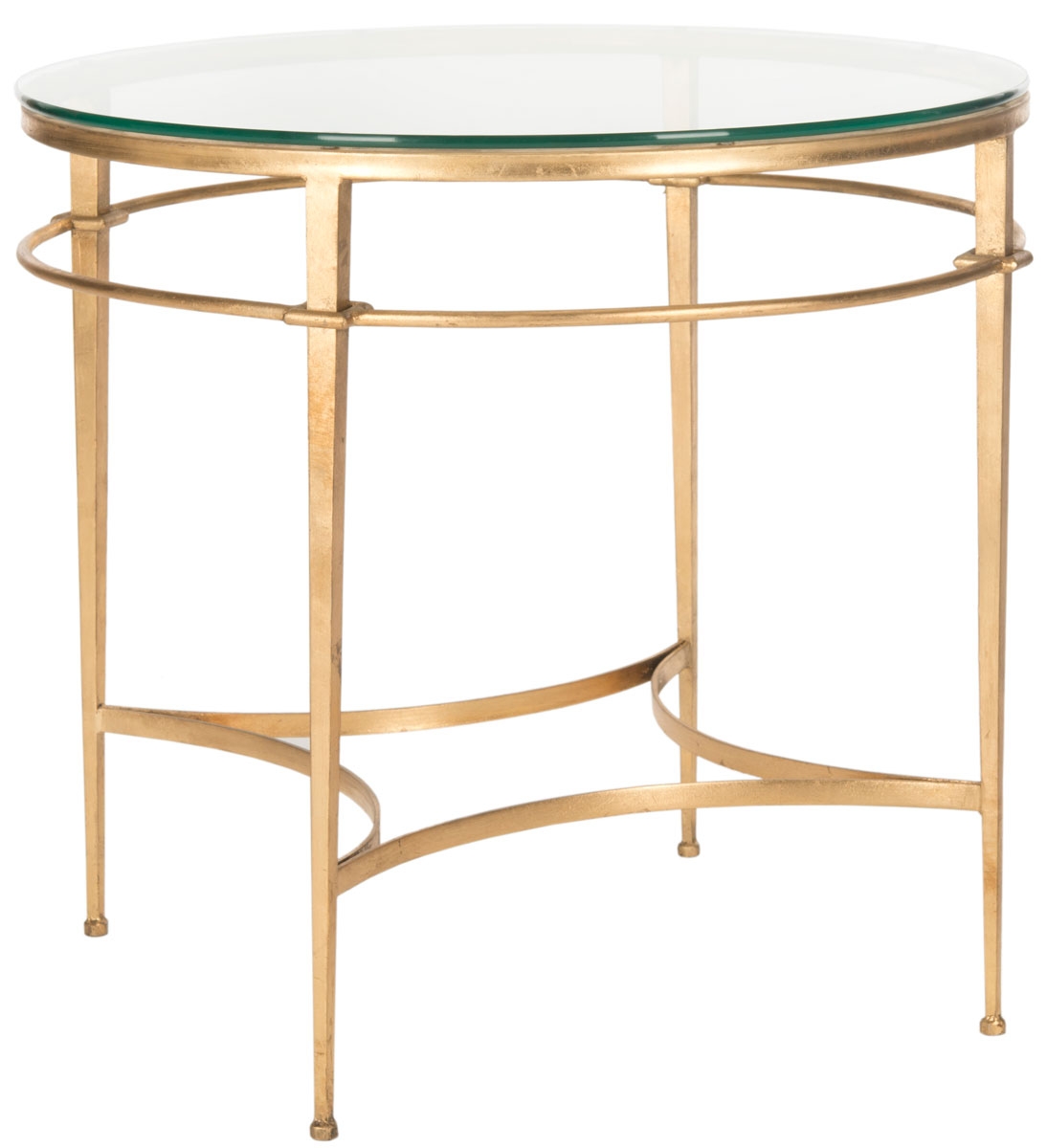 Ingmar Round Glass Side Table - Gold - Arlo Home - Image 3