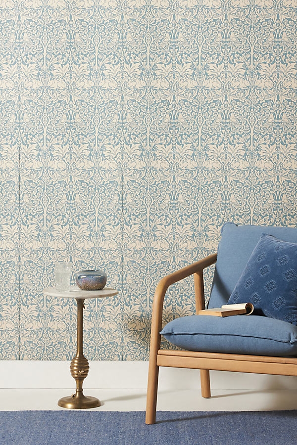 Morris & Co. Rabbit Wallpaper By Morris & Co. in Blue - Image 0