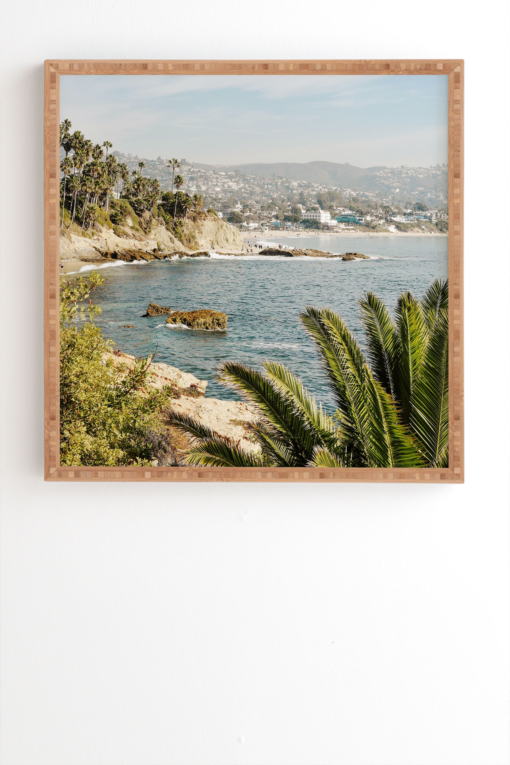 Laguna Beach by Bree Madden - Framed Wall Art Bamboo 12" x 12" - Image 1