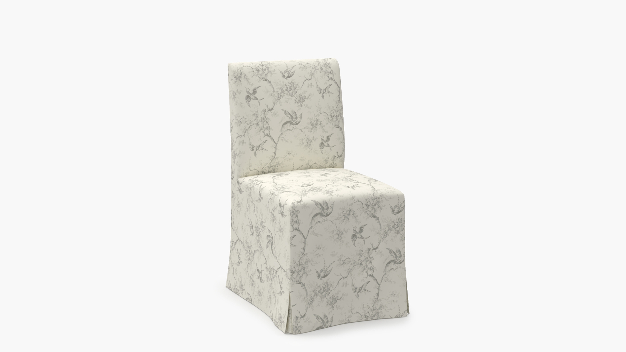 Slipcovered Signature Dining Chair, Cream Swallows - Image 1