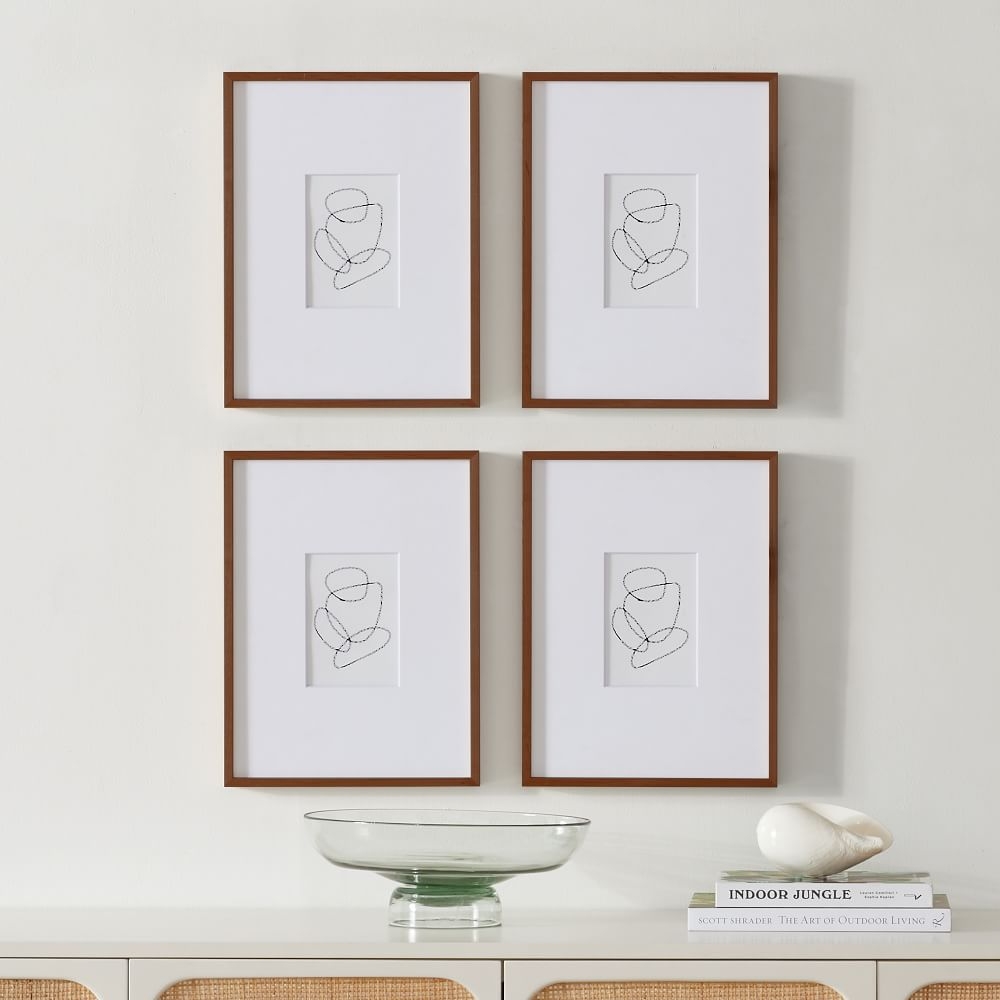 Multi-Mat Wood Gallery Frame, Walnut, 12x16, Set of 4 - Image 0