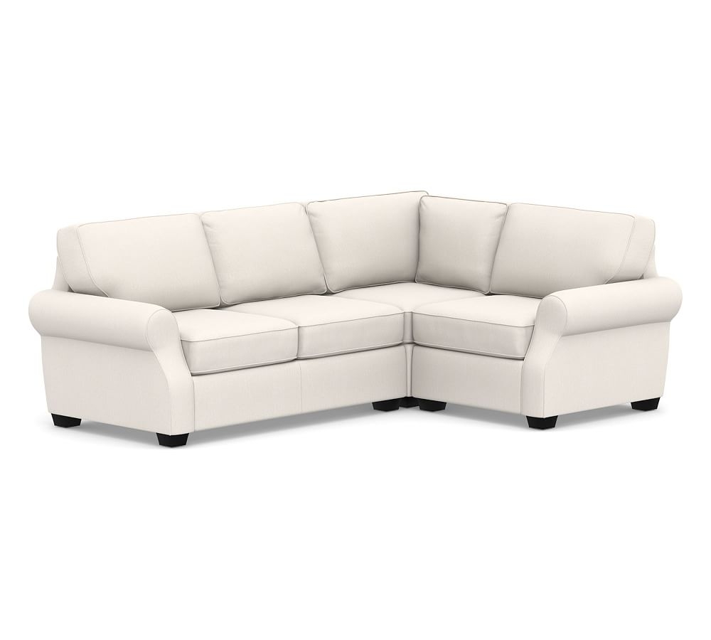SoMa Fremont Roll Arm Upholstered Left Arm 3-Piece Corner Sectional, Polyester Wrapped Cushions, Sunbrella(R) Performance Chenille Salt - Image 0