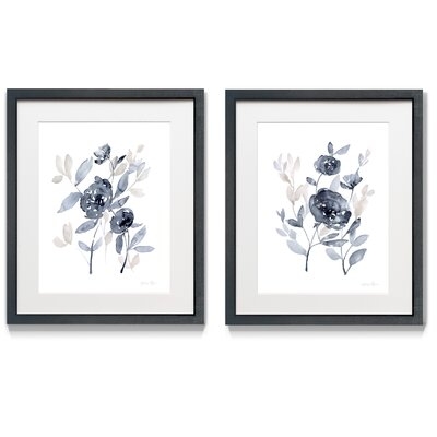 Peonies In Gray - 2 Piece Picture Frame Print Set - Image 0