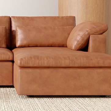 Harmony Modular 123" Right Multi-Seat 2-Piece Sleeper Storage Sectional, Ludlow Leather, Gray Smoke - Image 2
