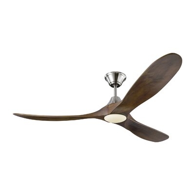 60" Bohner 3 - Blade Outdoor LED Standard Ceiling Fan with Remote Control, Light Kit Included - Image 0