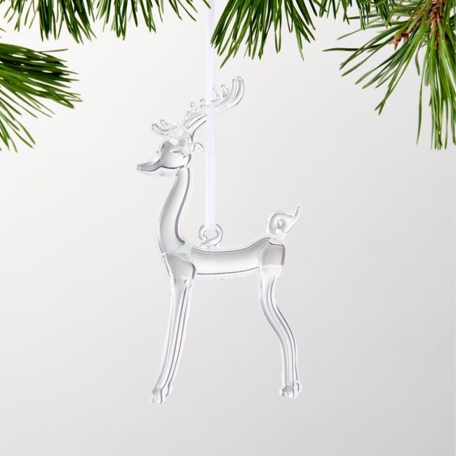 Glass Reindeer Christmas Tree Ornament - Image 0