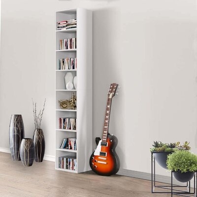 Gracyn 8-Tier Narrow Bookshelf With Adjustable Shelves - Image 0