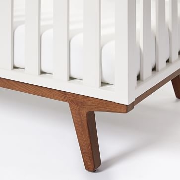 Modern Convertible Crib, White/Pecan, WE Kids - Image 3
