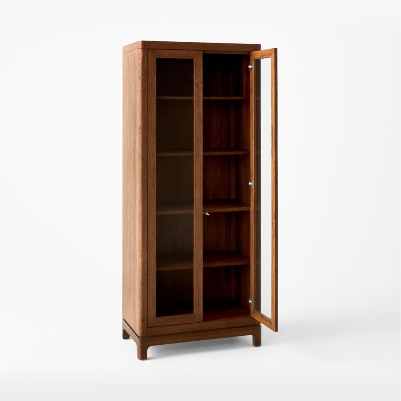 Truman Acacia Wood and Glass Door Tall Cabinet - Image 4