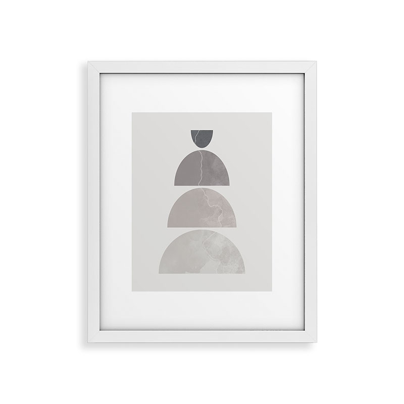 Monochrome Balance 1 by Alisa Galitsyna - Framed Art Print Modern White 24" x 36" - Image 0