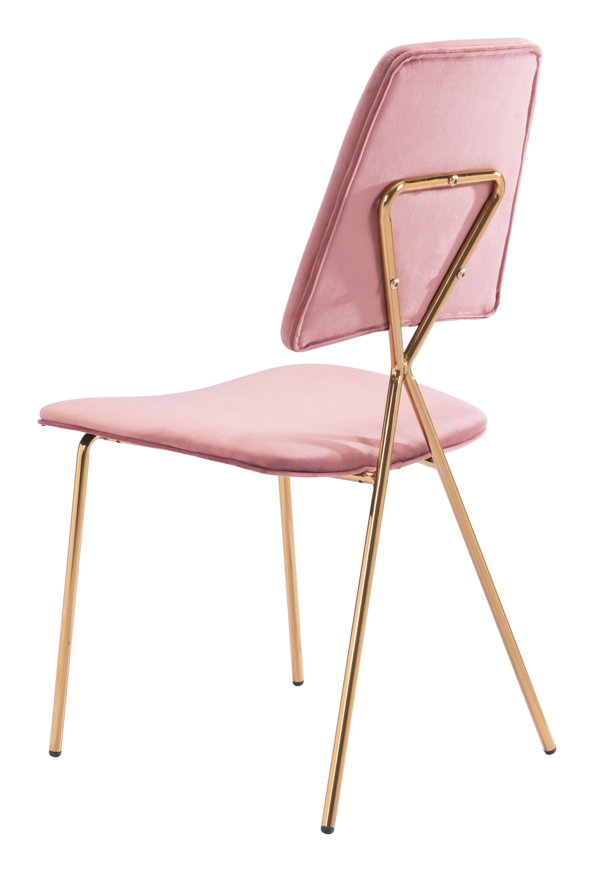 Chloe Dining Chair Pink & Gold (Set of 2) - Image 4