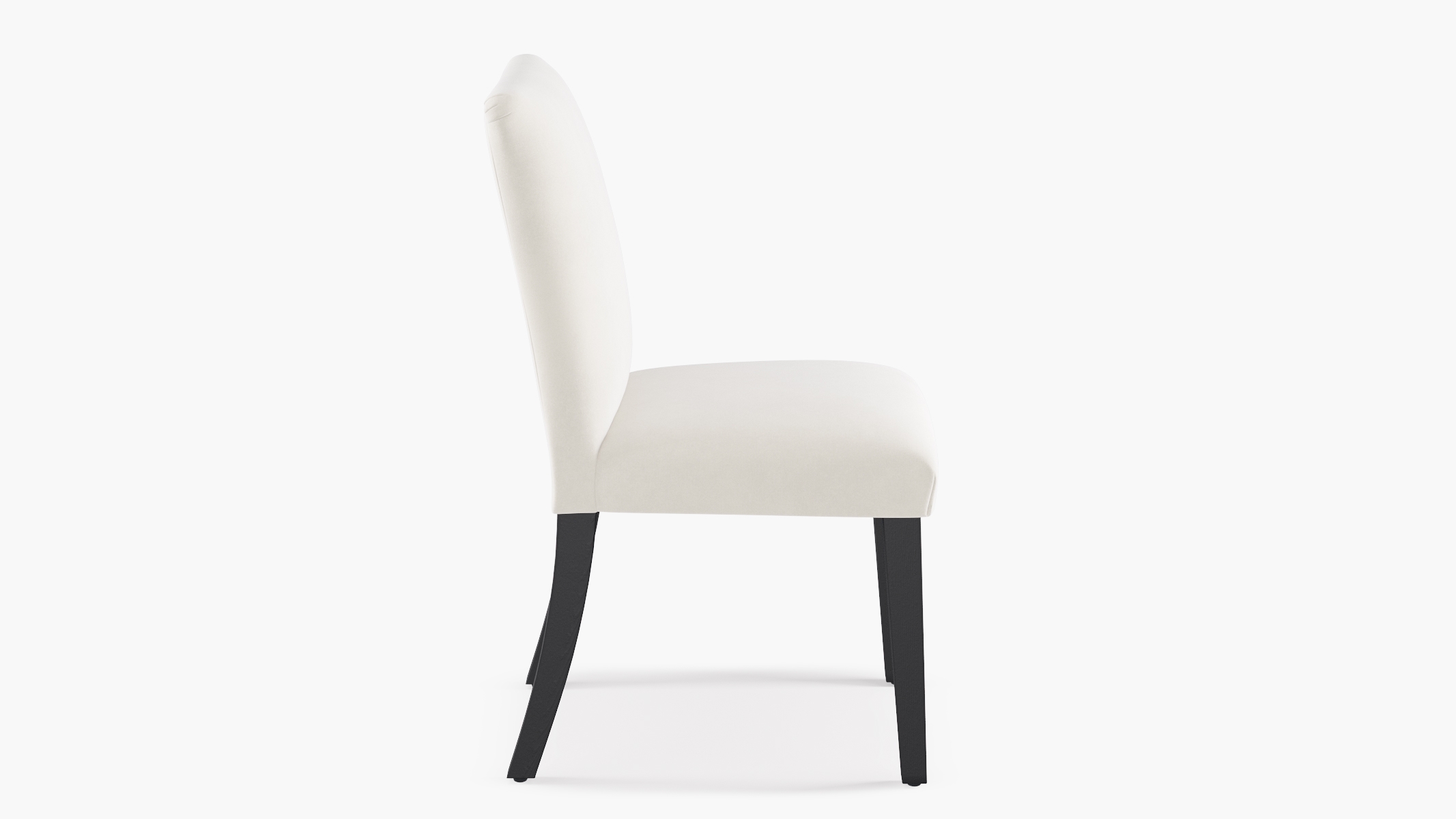 Classic Dining Chair, White Classic Velvet, Black - Image 2