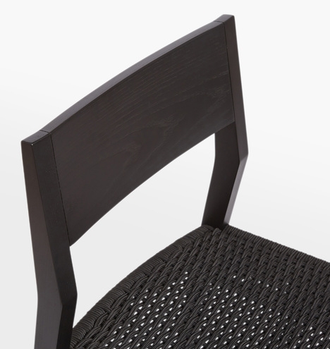 Bayley Black Ash Side Chair with Woven Black Rope Seat - Image 4