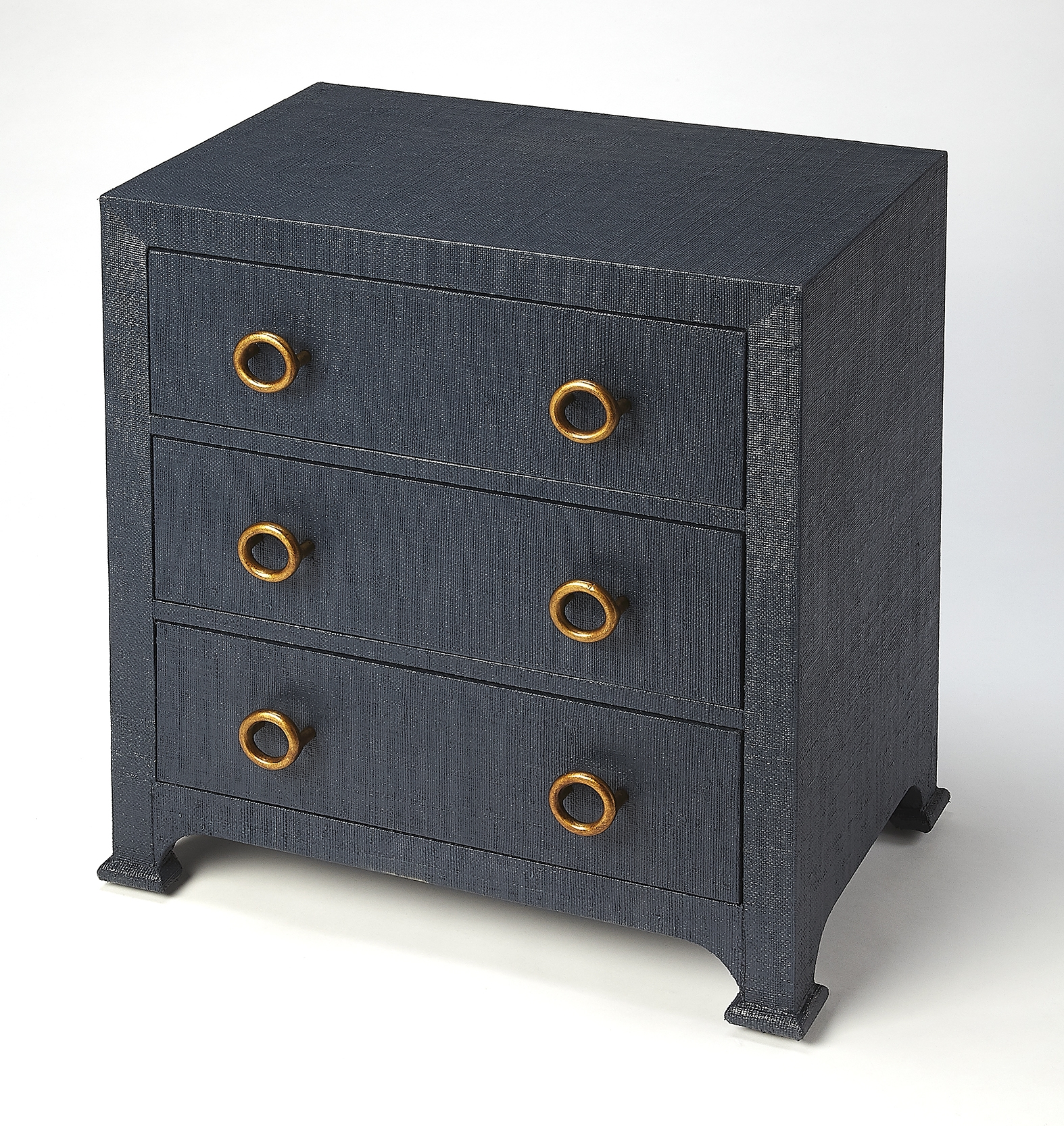 Chatham Navy Raffia Nightstand - Image 0