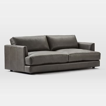 Haven 84" Sofa, Sierra Leather, Snow, Concealed Support - Image 4