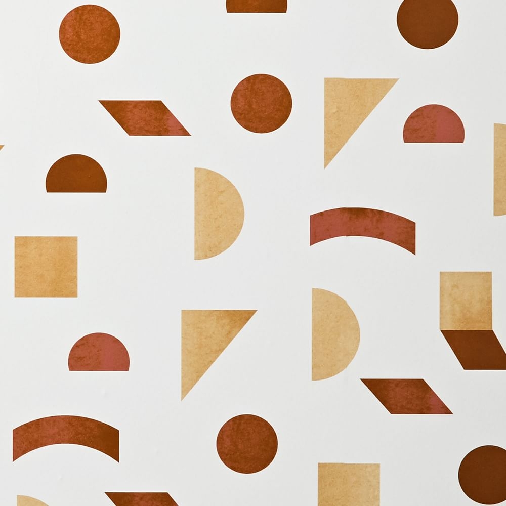 Mid-Century Tile Wallpaper Swatch, Natural/Orange - Image 0