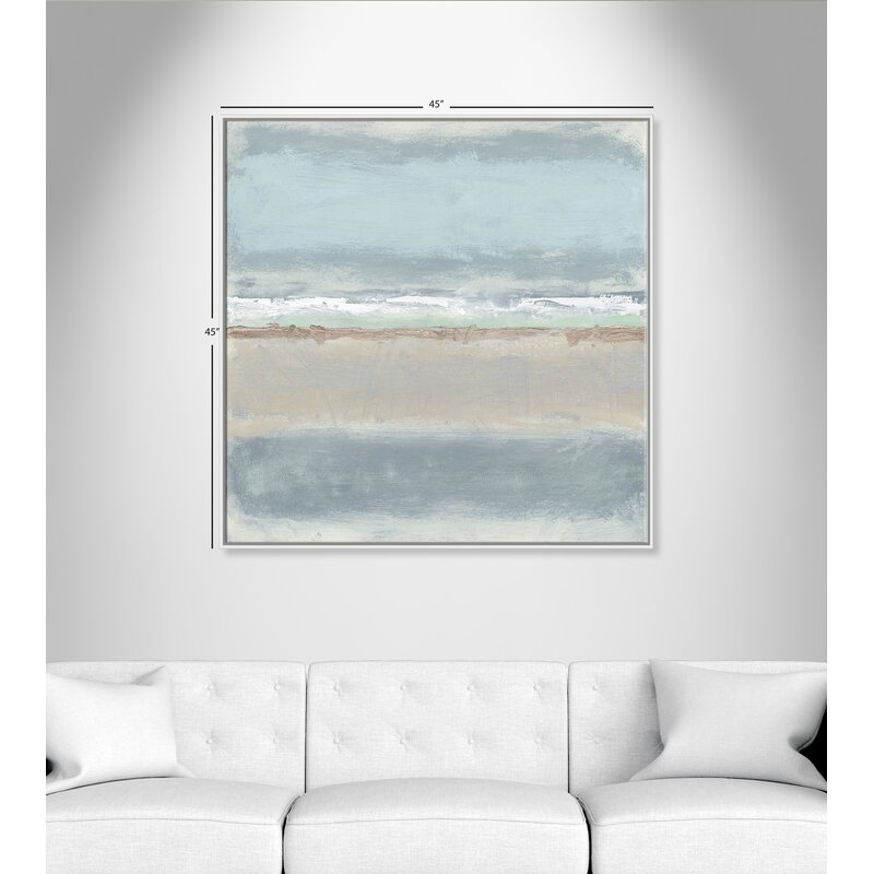 Casa Fine Arts Serenity 2 - Floater Frame Painting on Canvas Frame Color: White Framed, Size: 45" H x 45" W x 2" D - Image 0