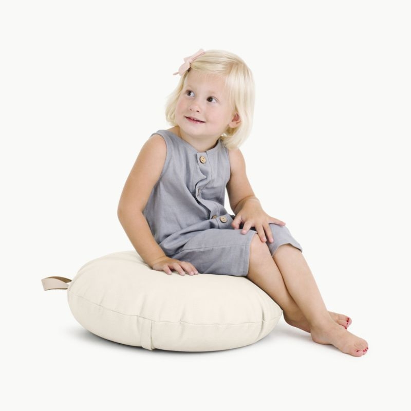 Gathre Ivory Mini Round Kids Floor Cushion - Image 1