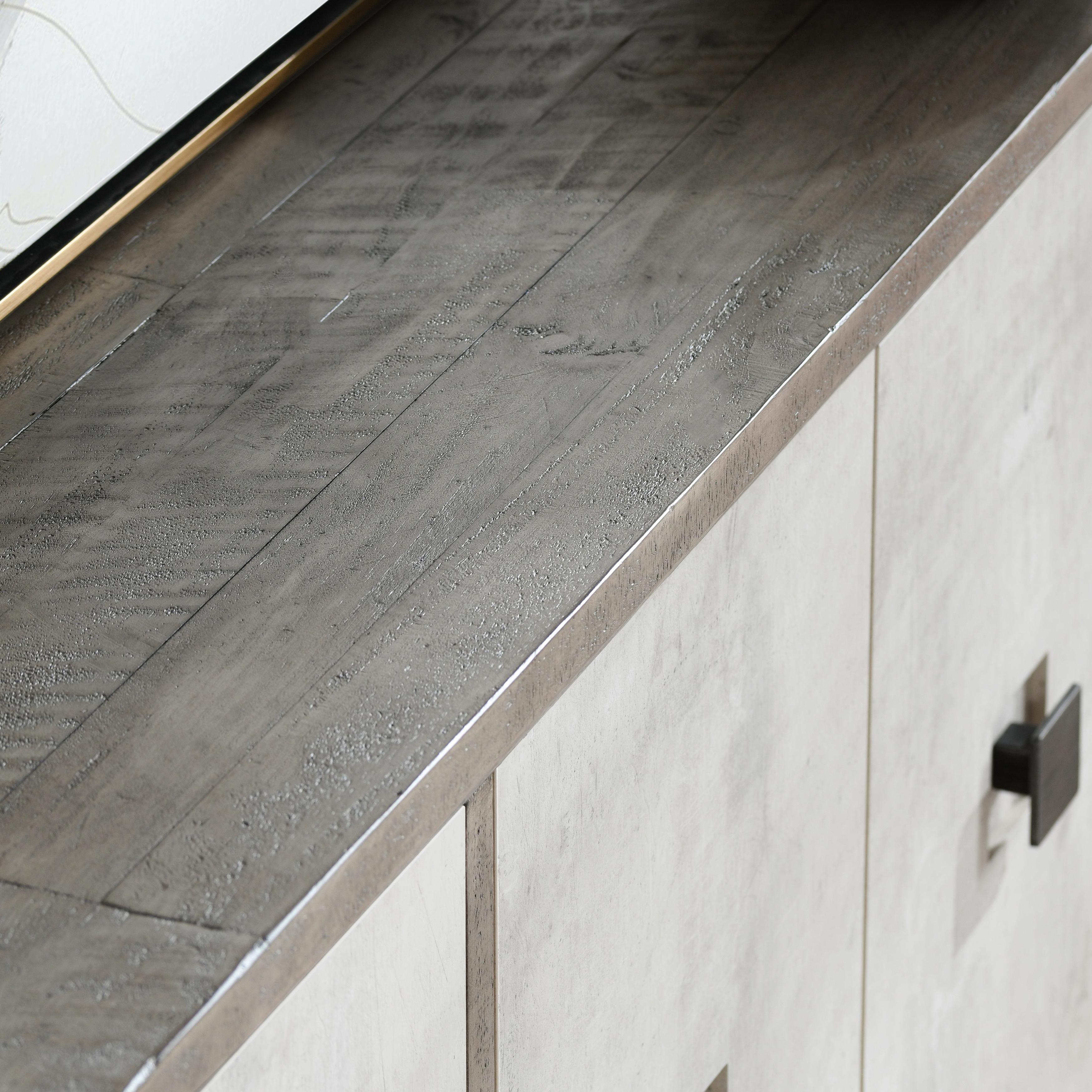 Denver 4Dr Sideboard Distressed Gray/Antique White - Image 8