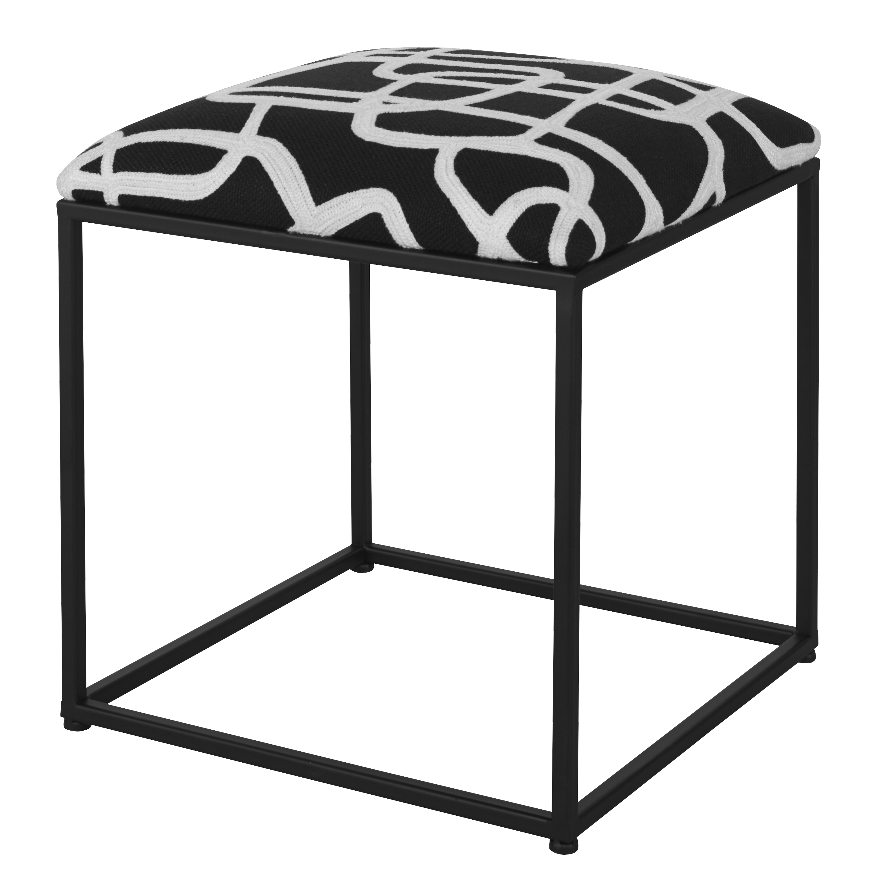 Twists And Turns Fabric Accent Stool - Image 2