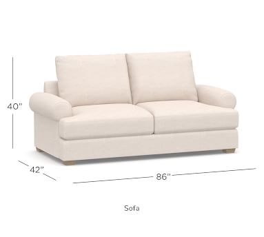 Canyon Roll Arm Upholstered sofa 86", Down Blend Wrapped Cushions, Park Weave Oatmeal - Image 5