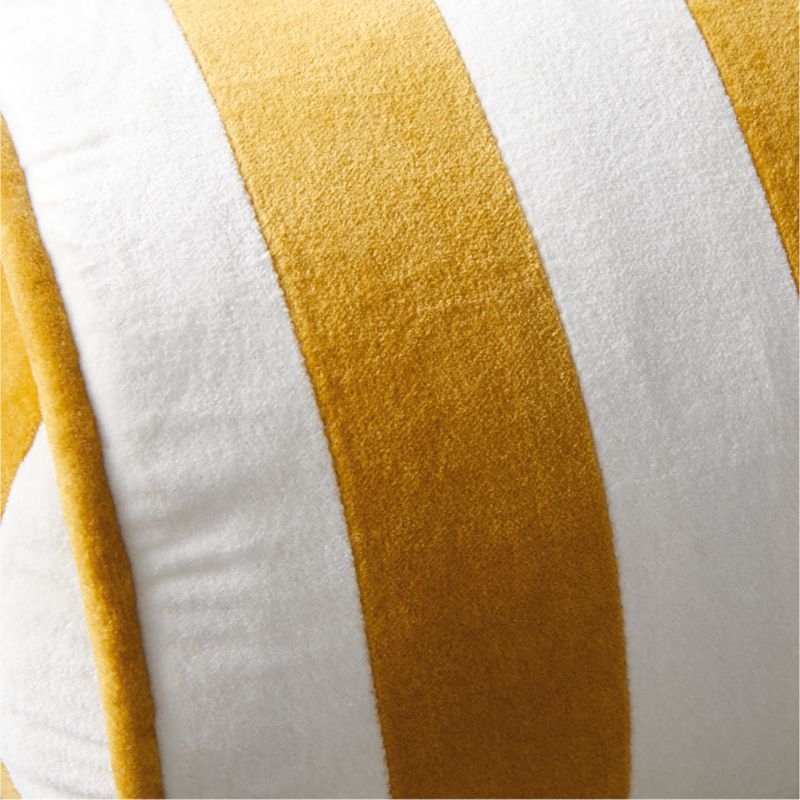 Savannah Yellow and Arctic Ivory Harriet Stripe Velvet Kids Bolster Pillow - Image 2