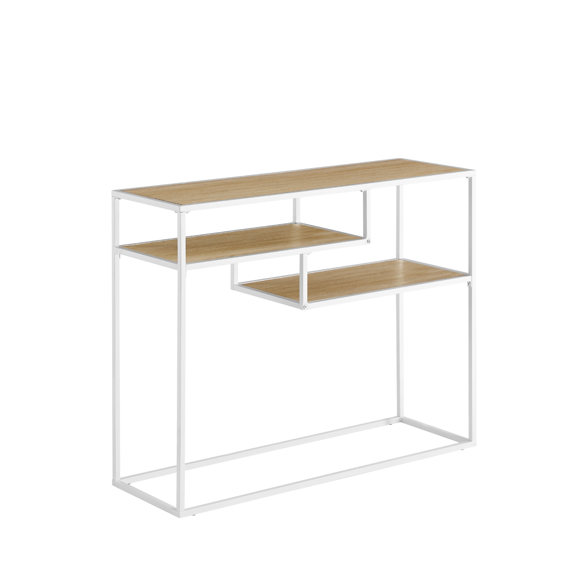 Modern Minimal Floating Shelf Entryway Table – Coastal Oak / White - Image 0