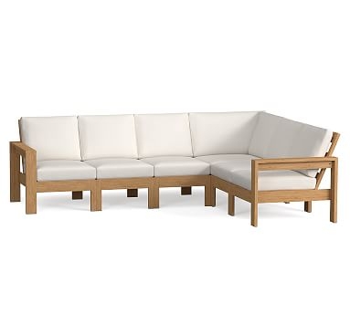 Malibu Sectional 6pc Cushion- 1 Corner/5 Armless/LA/RA, Sunbrella; Flax - Image 0