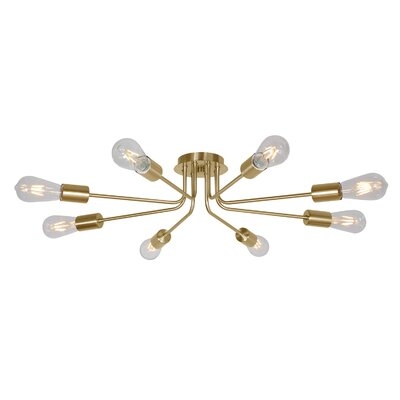 17 Stories Modern 8 Light Ceiling Light Industrial Metal Oil Rubbed Bronze Sputnik Chandelier Semi Flush Mount Light For Dining Room Living Room Kitchen Bedroom Cafe Bar Hallway - Image 0