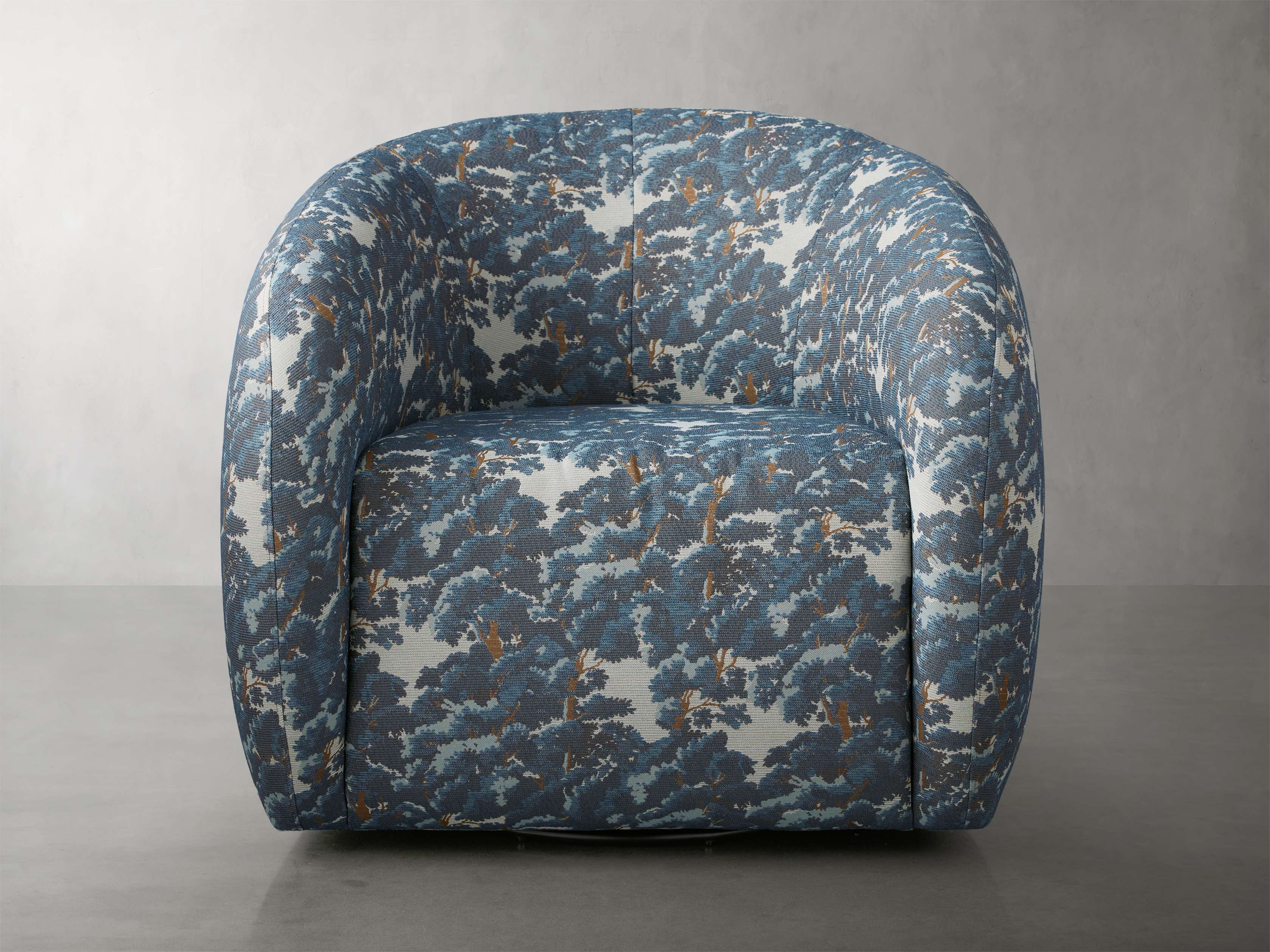 Fresno Swivel Chair in Oaks Pacific Upholstered Blue - Image 0
