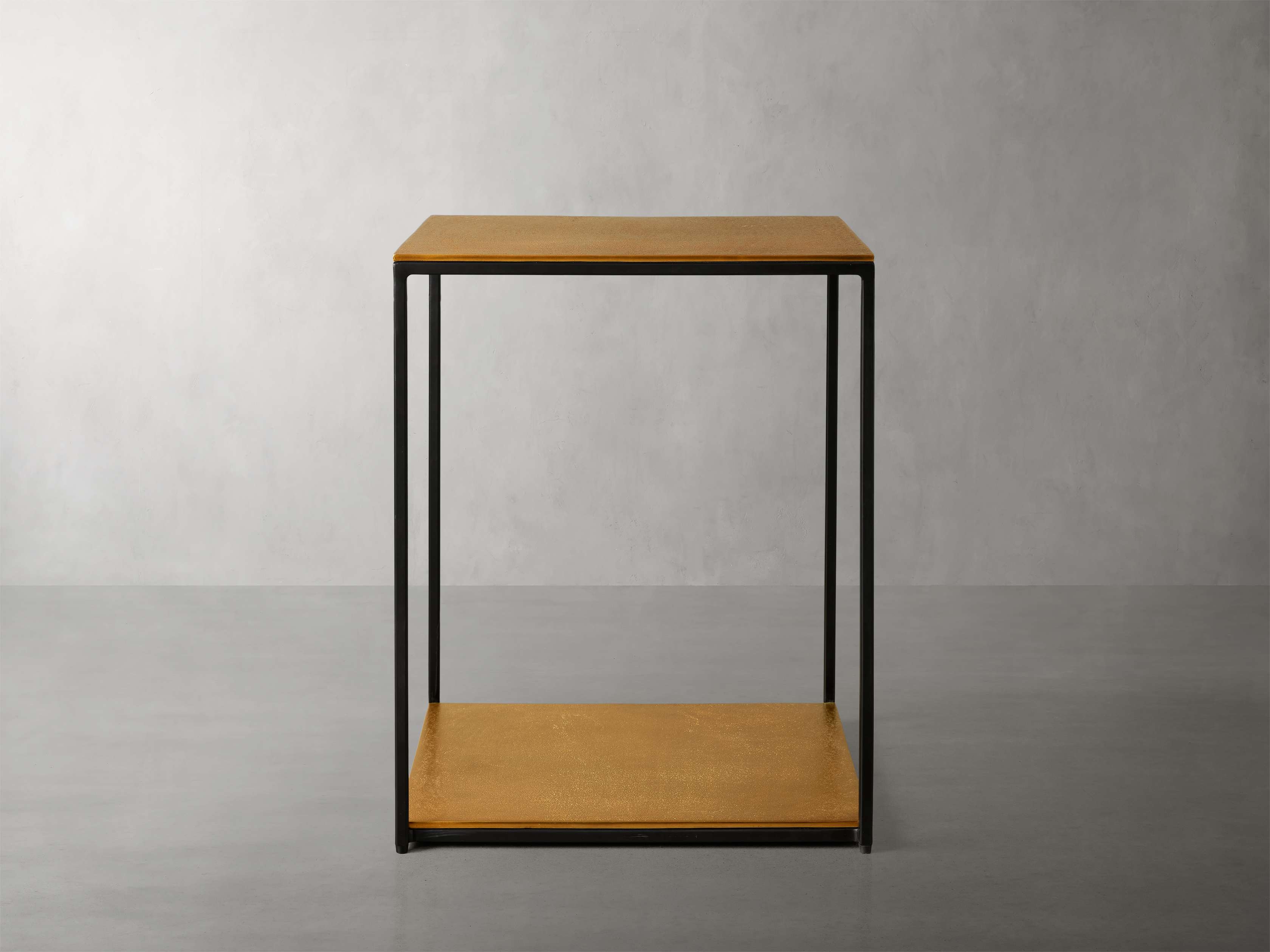 Kavali Square End Table in Metal Brass  Antique - Image 0