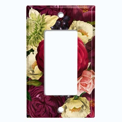 Metal Light Switch Plate Outlet Cover (Rose Red Zoom - Single Rocker) - Image 0