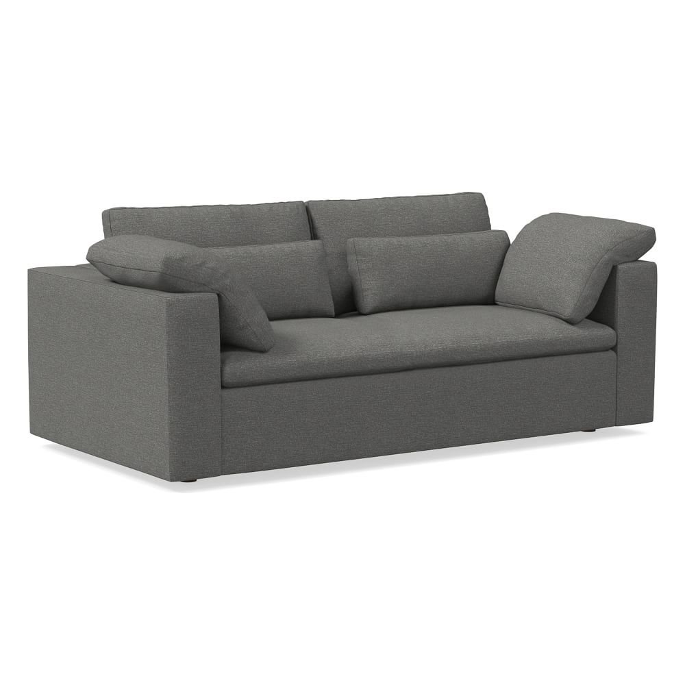 Harmony Modular 82" Bench Cushion Sofa, Standard Depth, Chenille Tweed, Pewter - Image 0