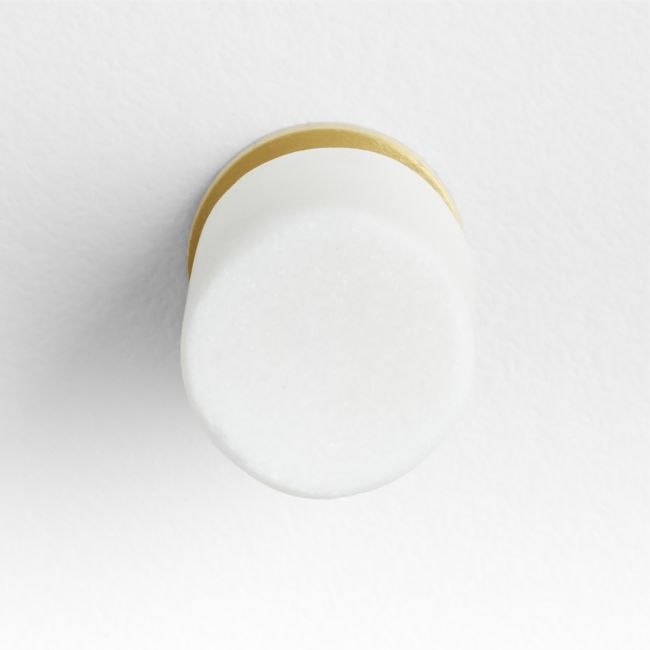 Modern Marble Brushed Brass Cabinet Knob - Image 0