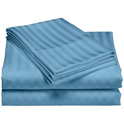 Oban 600 Thread Count Striped Egyptian-Quality Cotton Sateen Sheet Set - Image 0