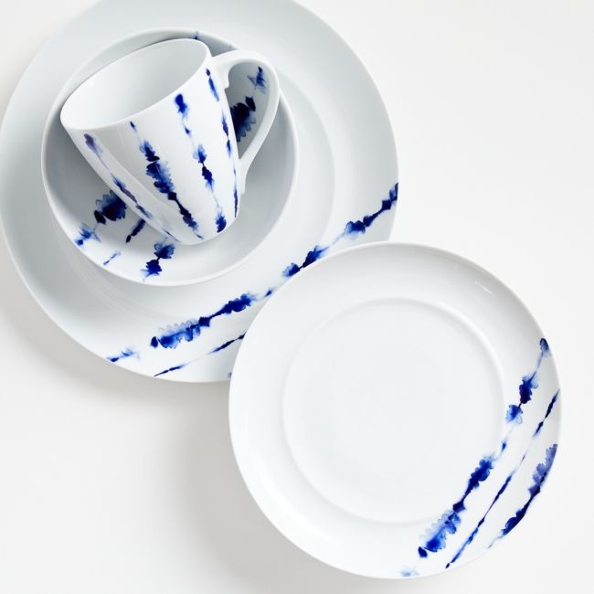 Omri 4-Piece Blue and White Place Setting - Image 0