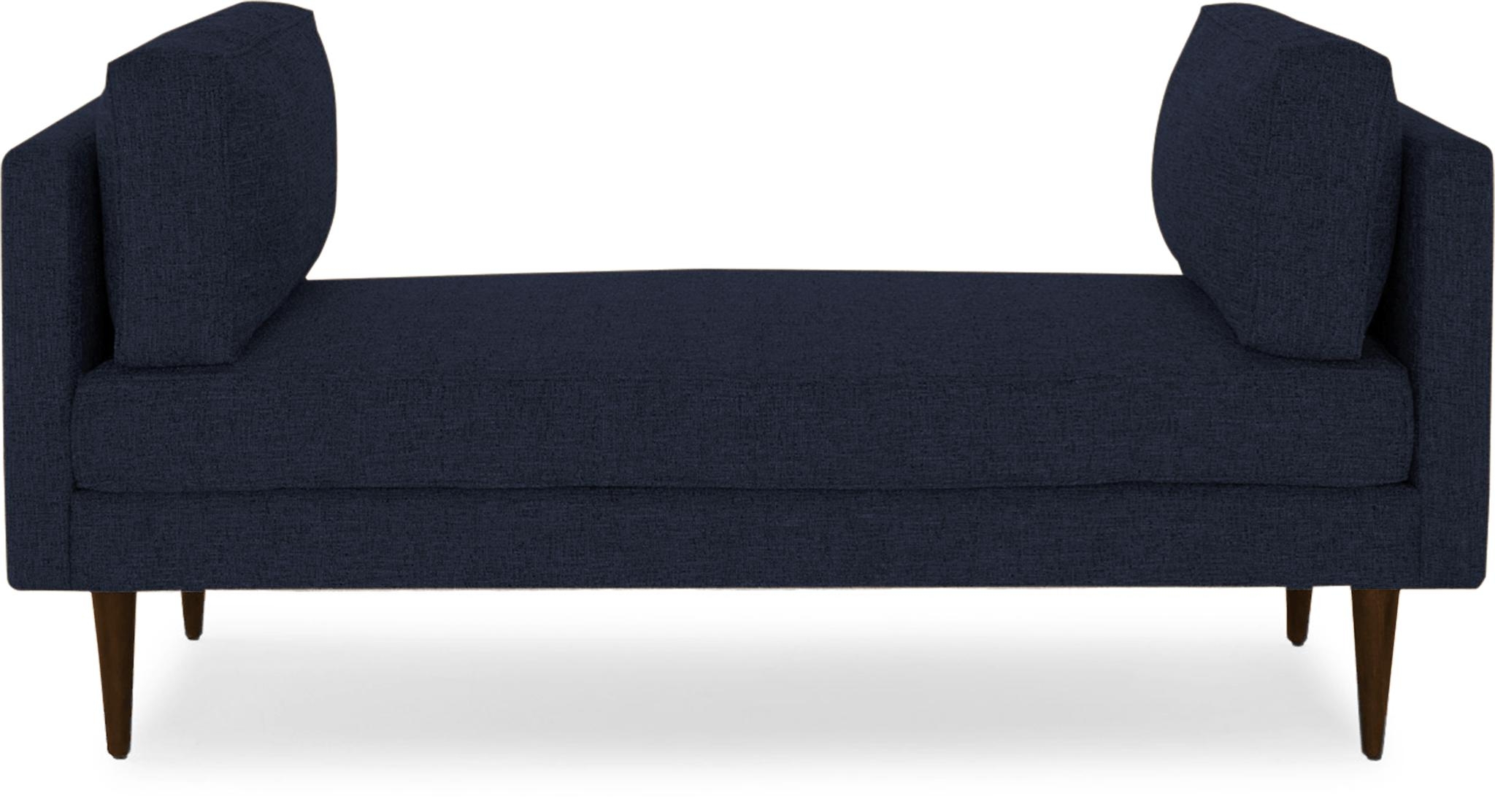 Blue Preston Mid Century Modern Bench - Sunbrella Premier Indigo - Mocha - Image 0