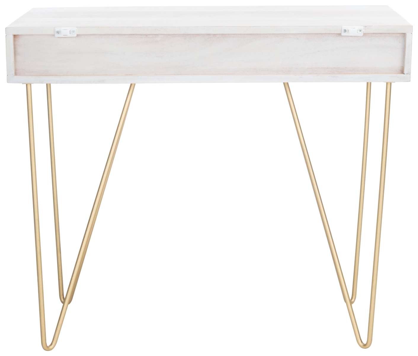 Raveena Desk - White Washed / Brass - Safavieh - Image 7