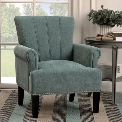 Accent Rivet Tufted Polyester Armchair ,Mint Green - Image 0