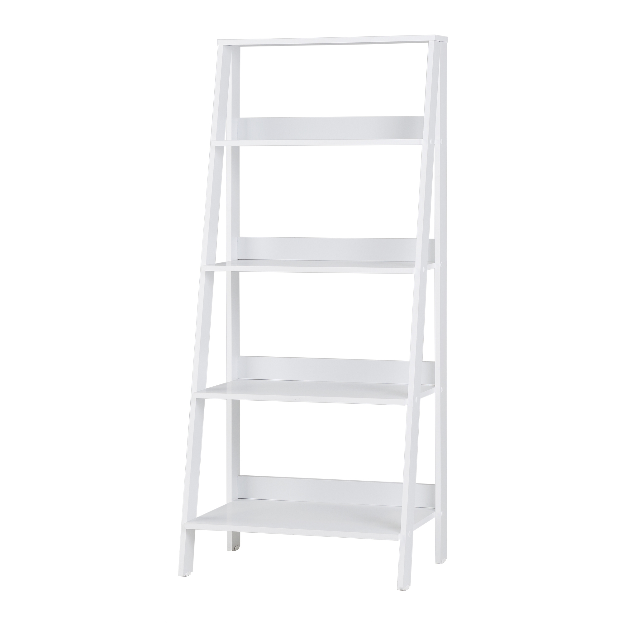 55" Modern Wood Ladder Bookshelf - White - Image 2