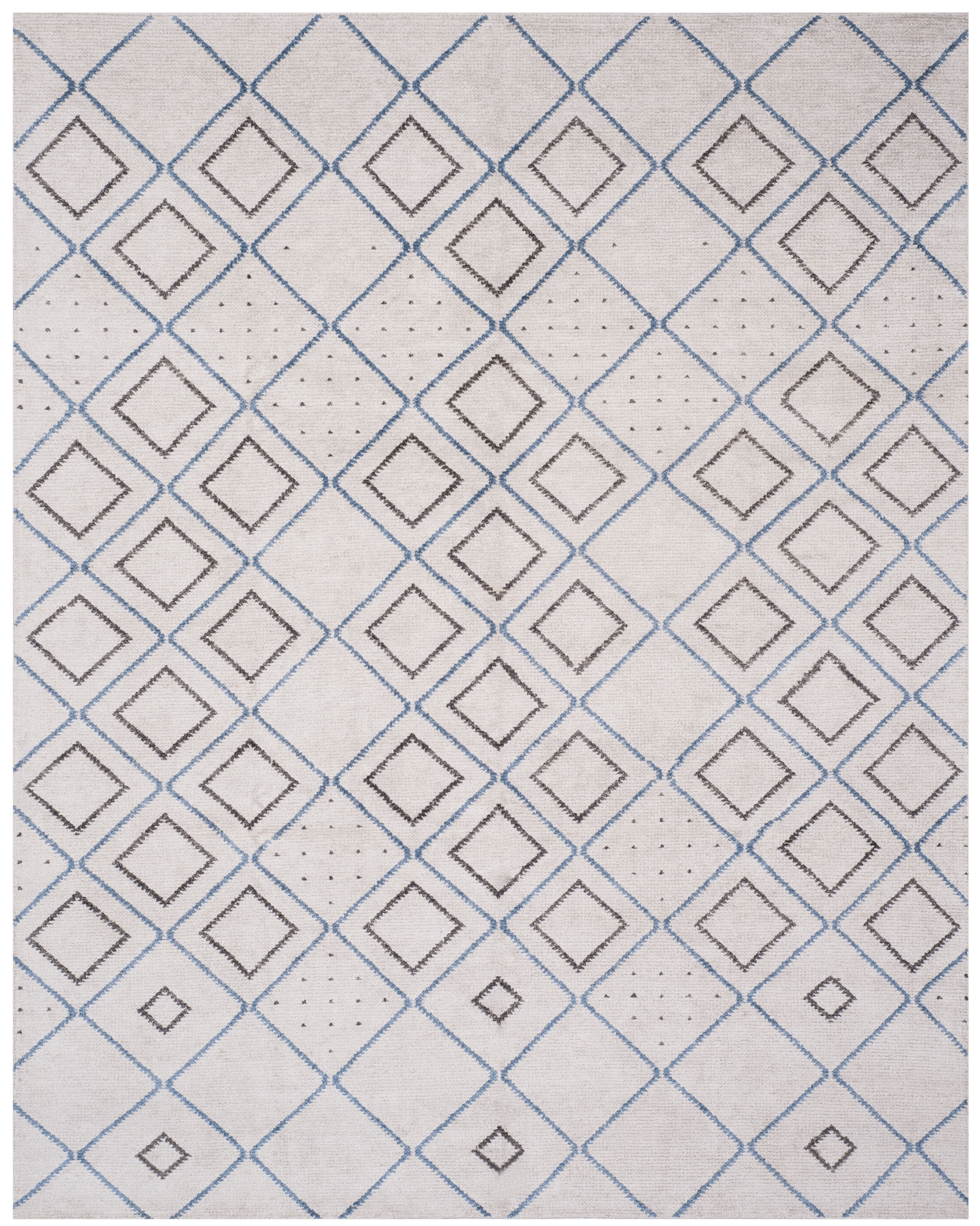 Arlo Home Hand Knotted Area Rug, STW902A, Silver/Blue,  8' X 10' - Image 0