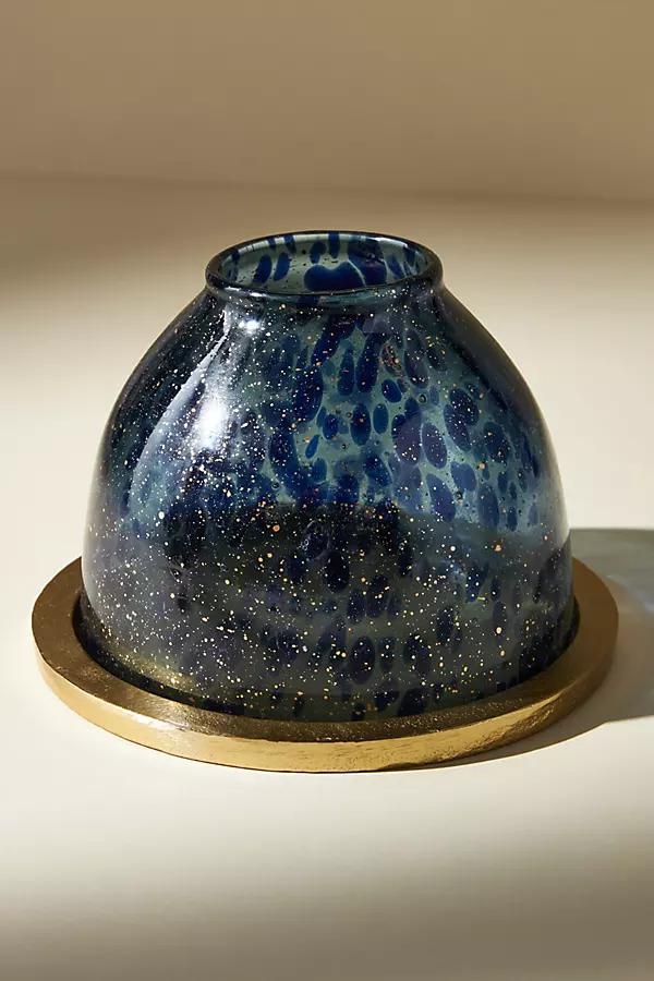 Swirled Glass Cloche By Anthropologie in Blue Size S - Image 0