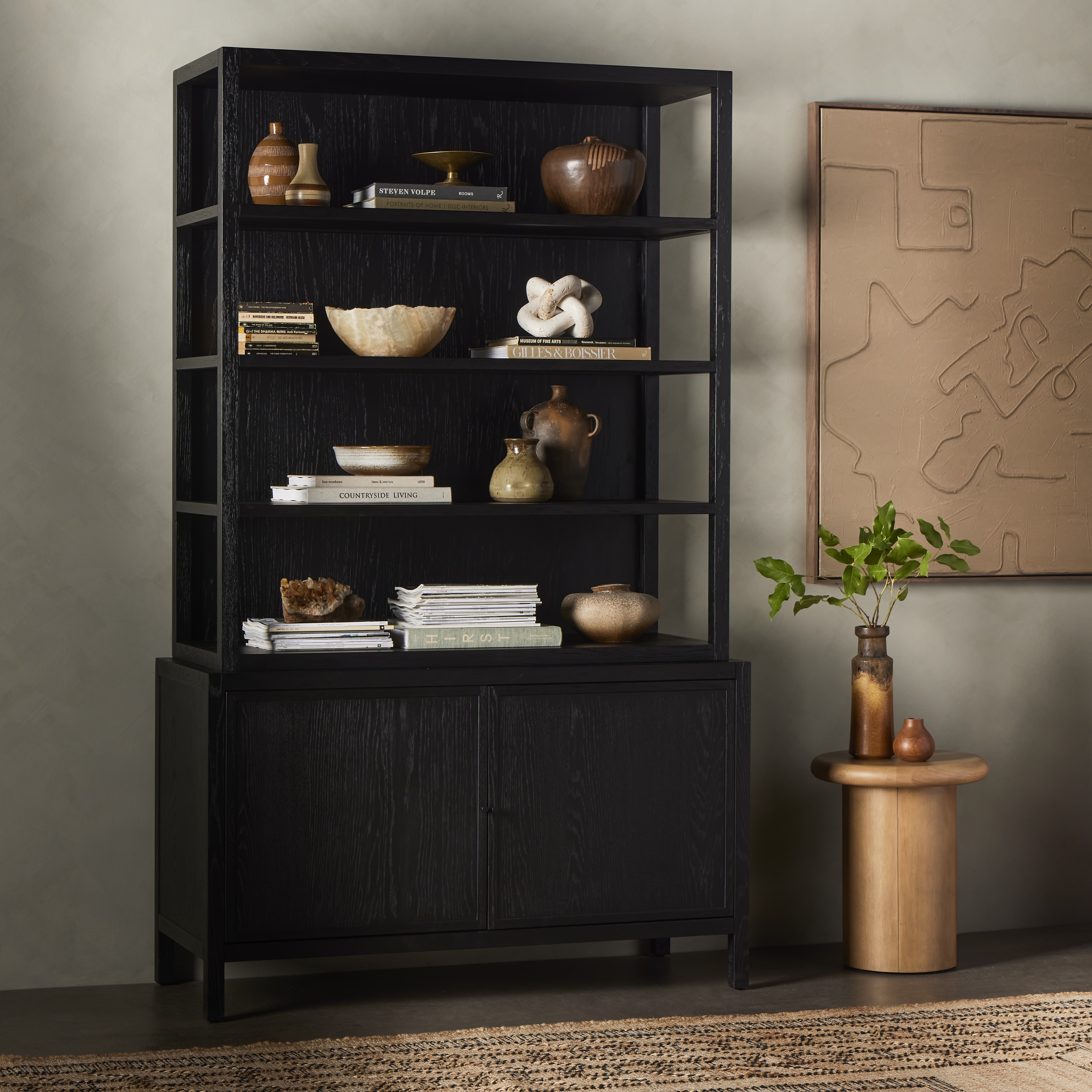 Hopkins Bookcase-Brushed Ebony Oak Vnr - Image 14